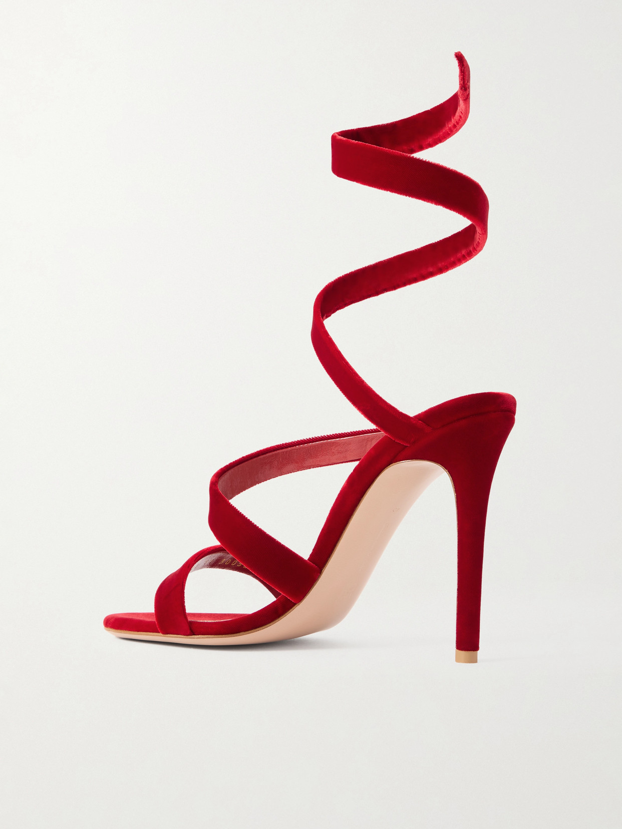 Gianvito Rossi Opera Velvet Sandals In Red