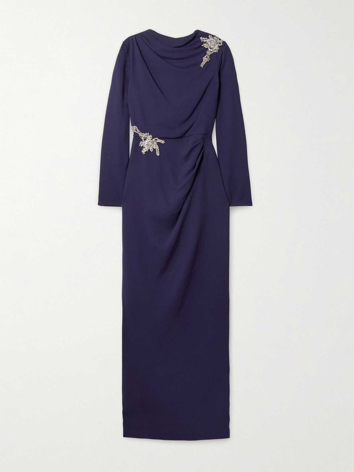 Erdem Crystal-embellished Crepe Gown In Blue