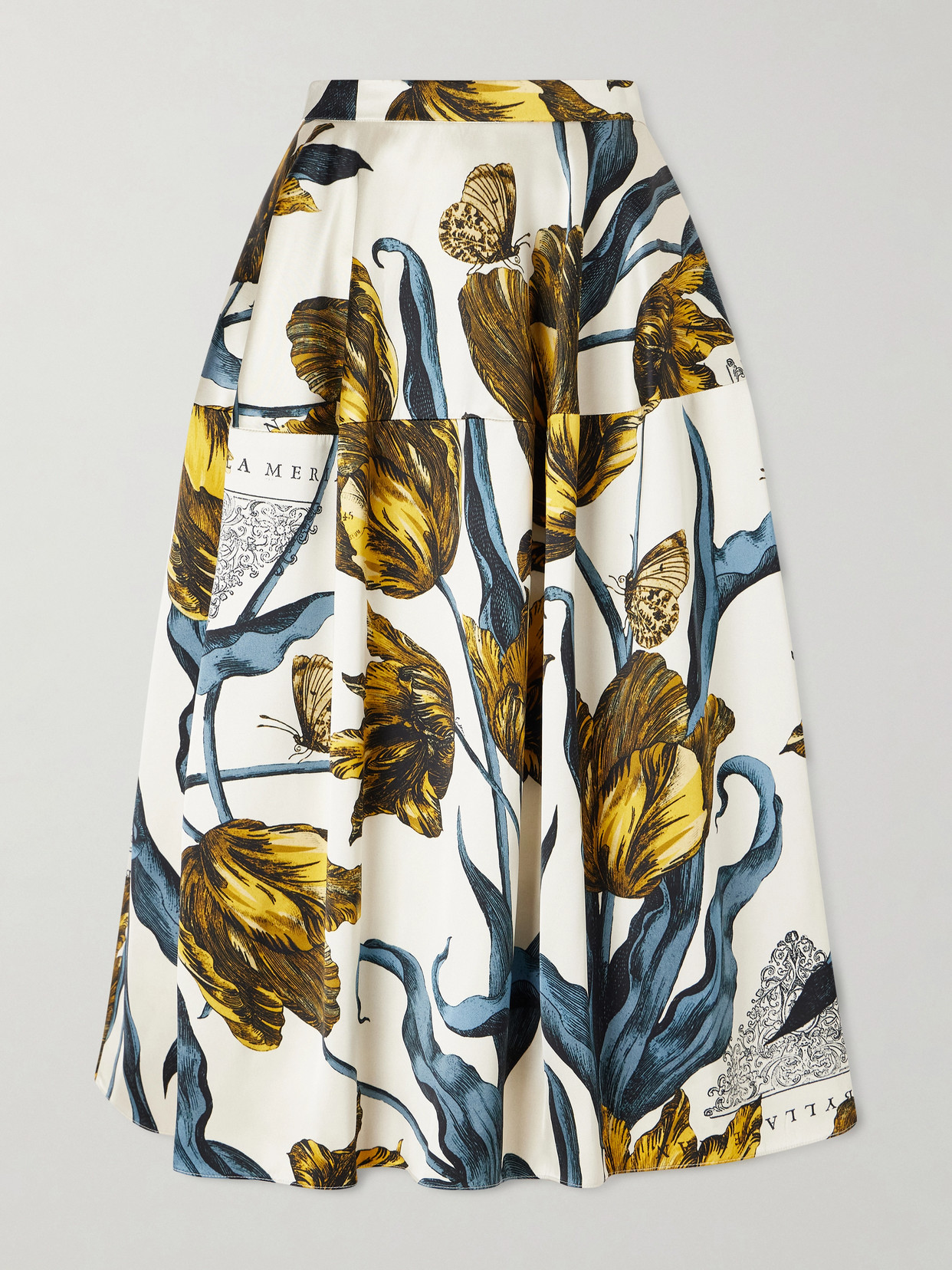 Paneled Floral-Print Midi