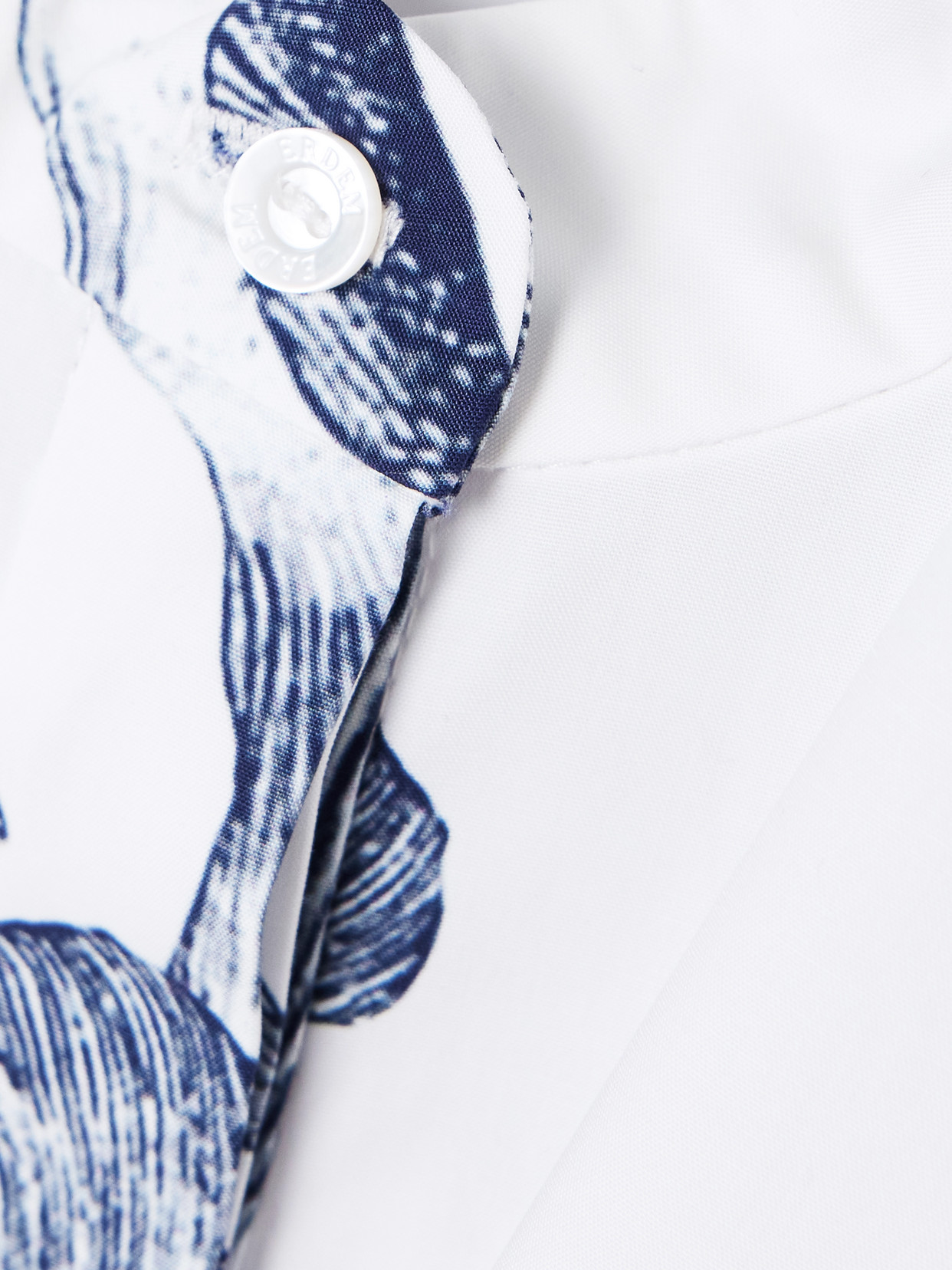 Ruffled Floral-Print Cotton-Poplin Blouse