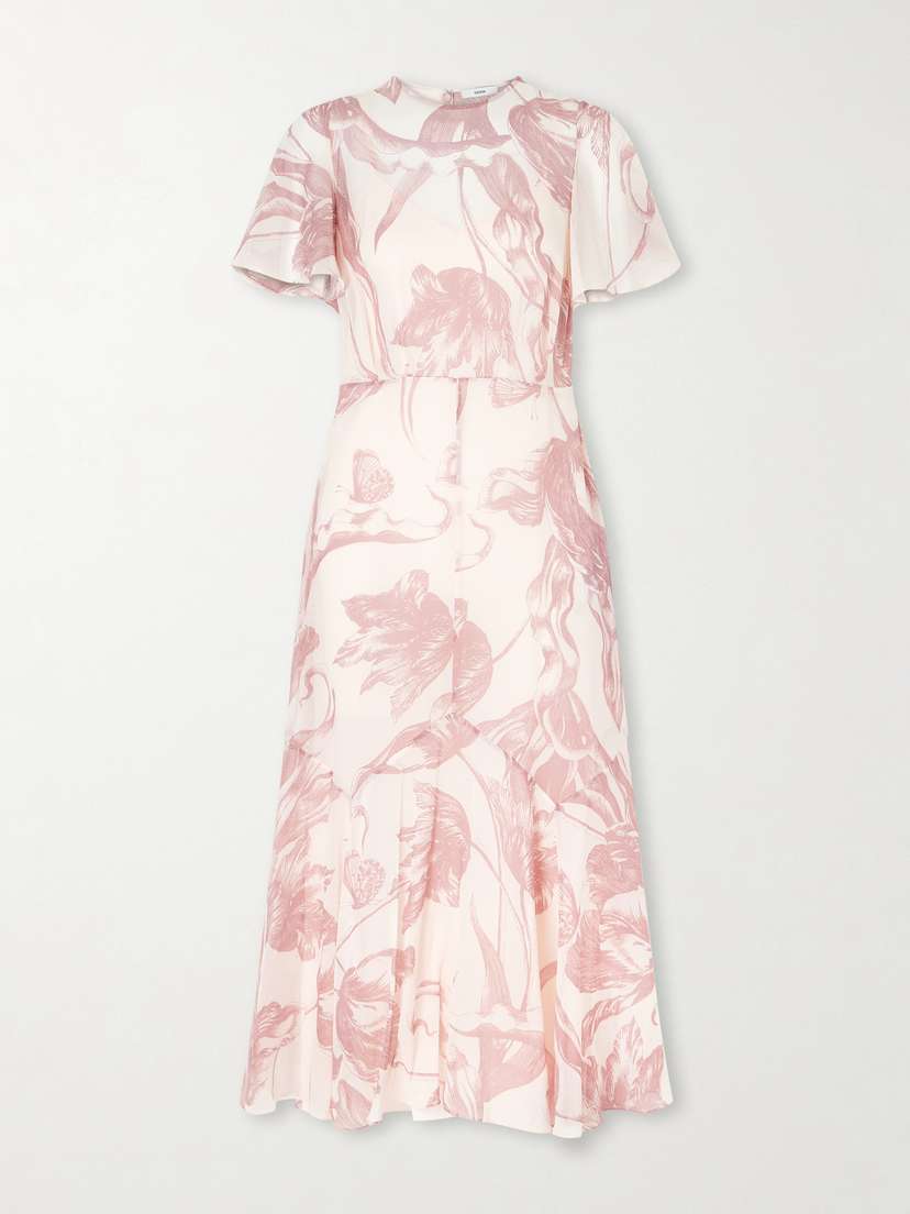 Erdem Printed Silk-chiffon Midi Dress