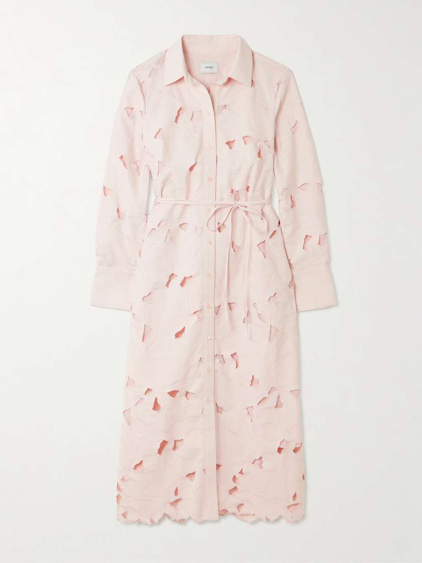 Erdem Cutout Embroidered Poplin Midi Dress