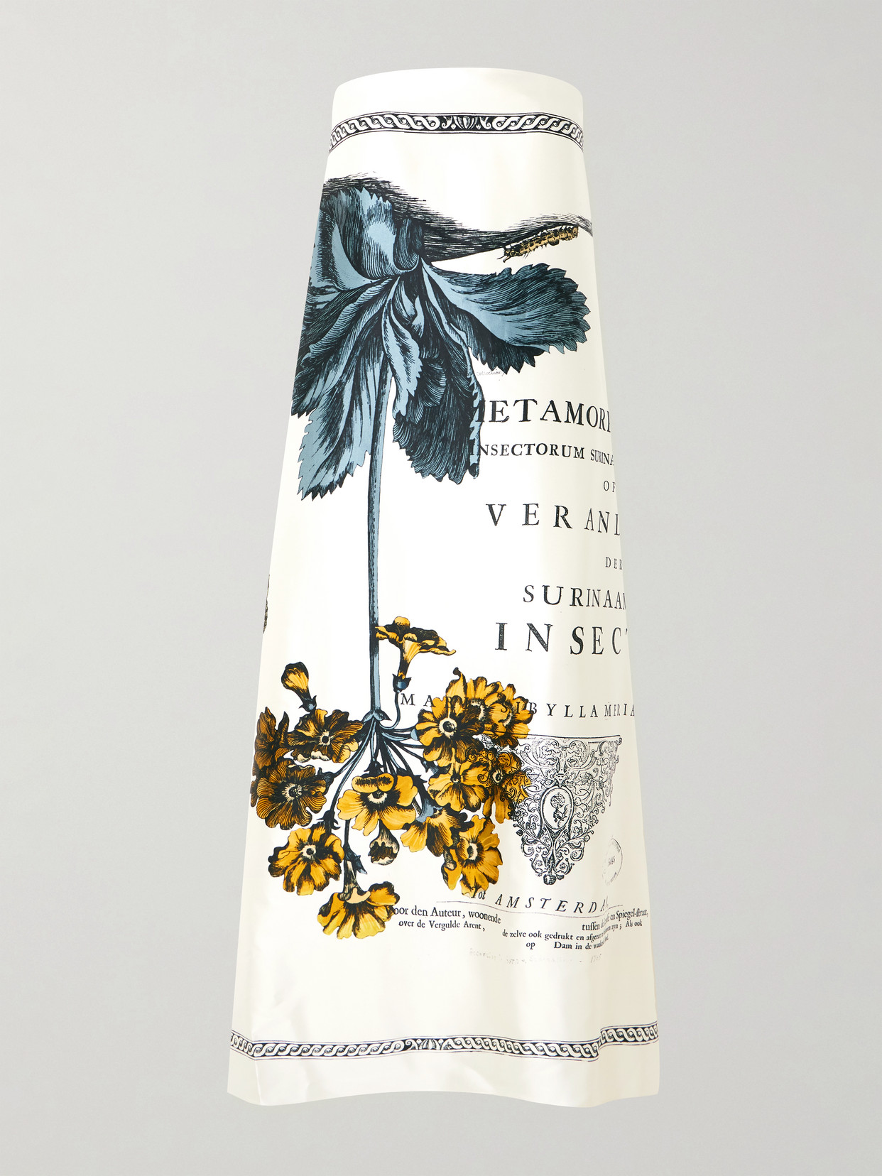 Erdem Strapless Ruffled Printed Duchesse-satin Midi Dress In Multi