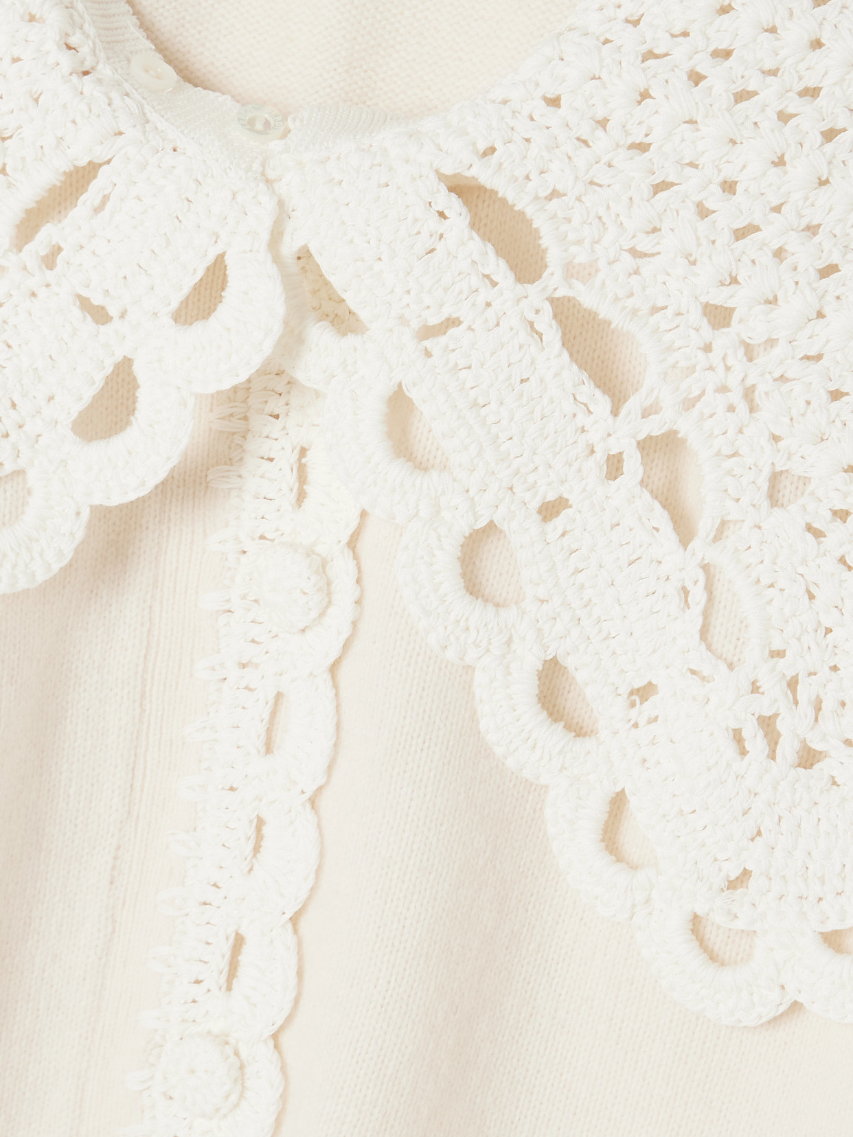 Erdem Convertible Merino Wool-blend And Crocheted Organic Cotton Cardigan In White