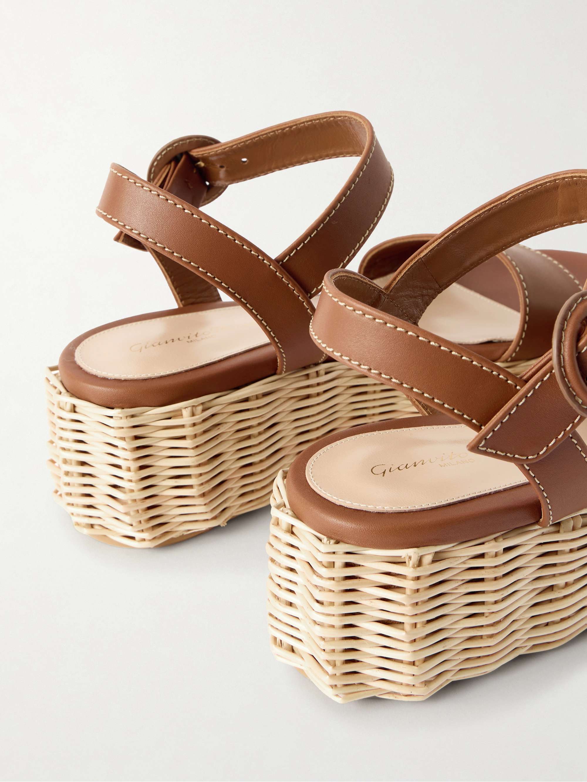 GIANVITO ROSSI 20 leather platform sandals | NET-A-PORTER