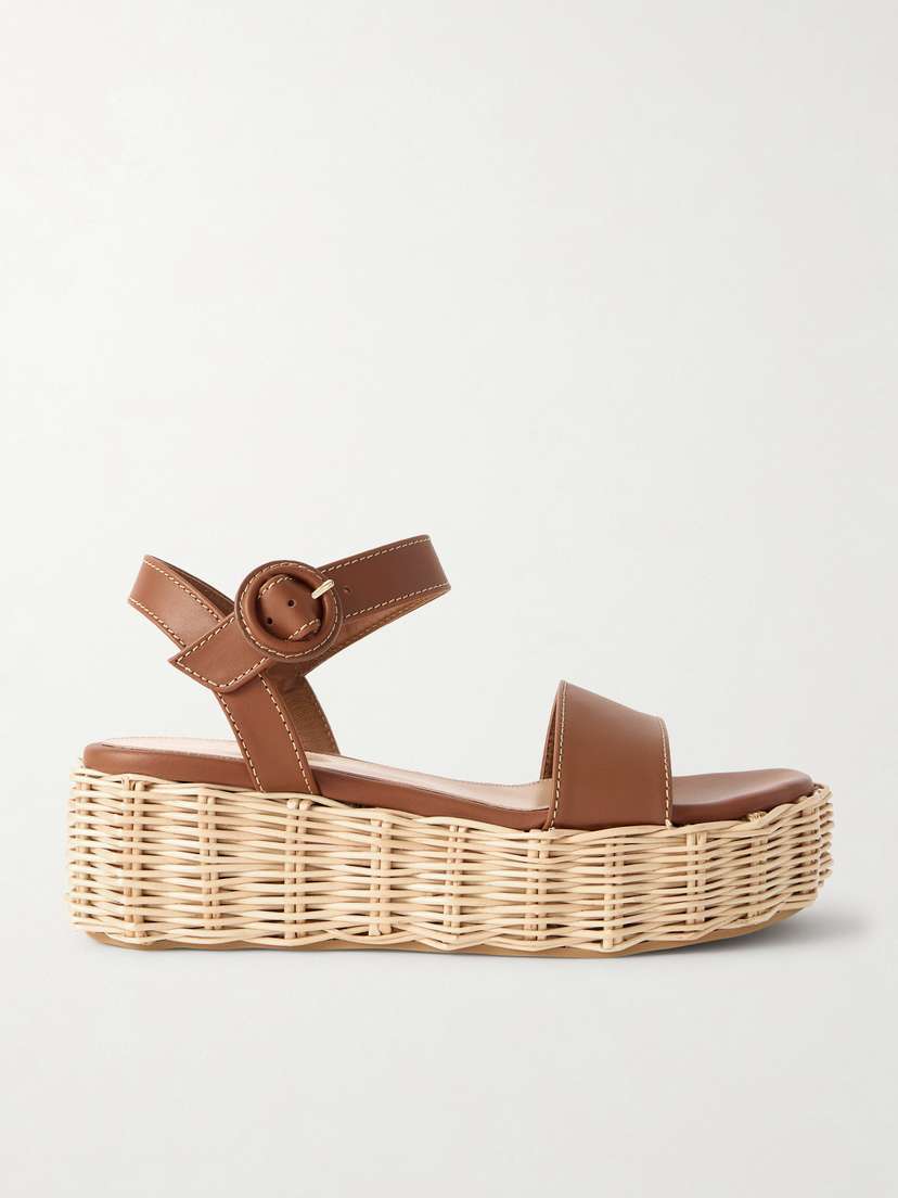 Gianvito Rossi 20 Leather Platform Sandals