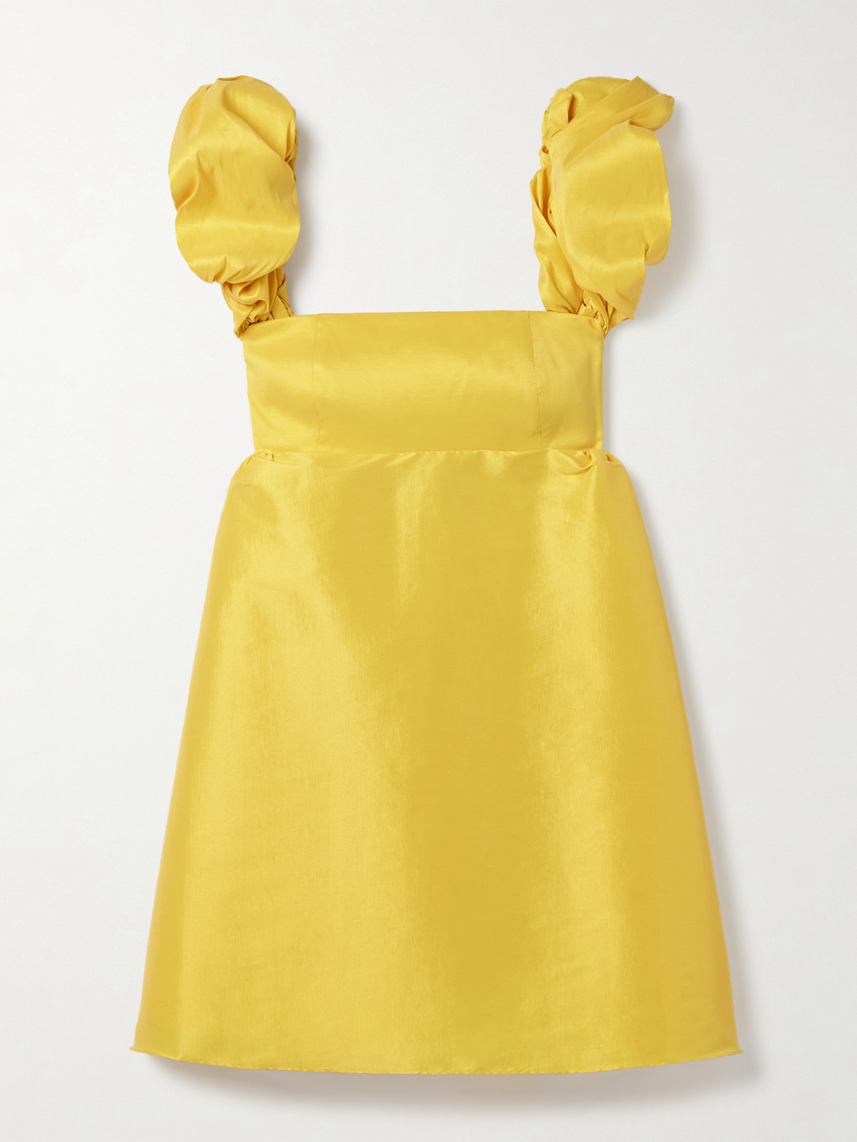 Kika Vargas Angela Taffeta Mini Dress In Yellow