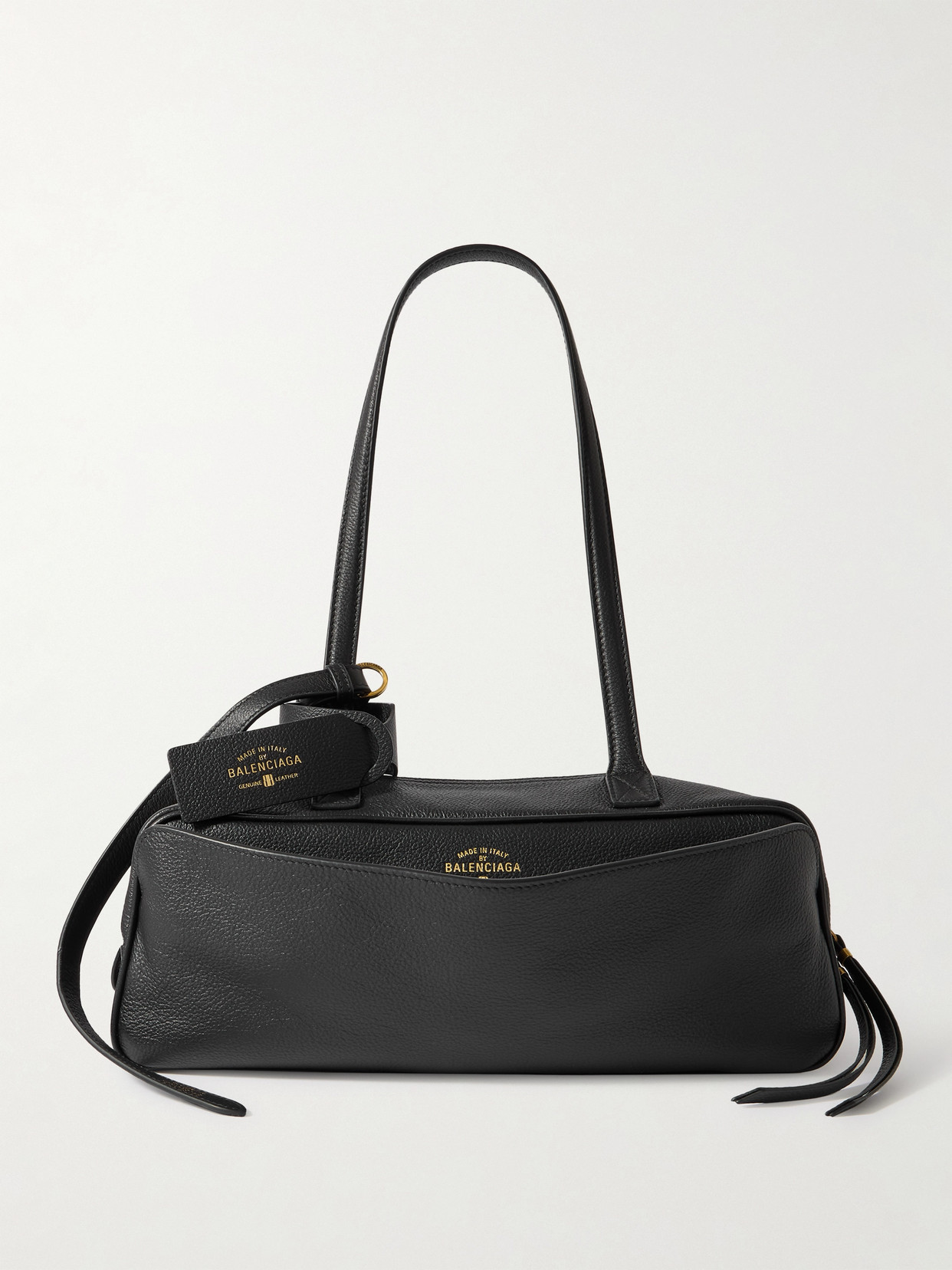 Balenciaga Carrie Small Textured-leather Shoulder Bag In Black