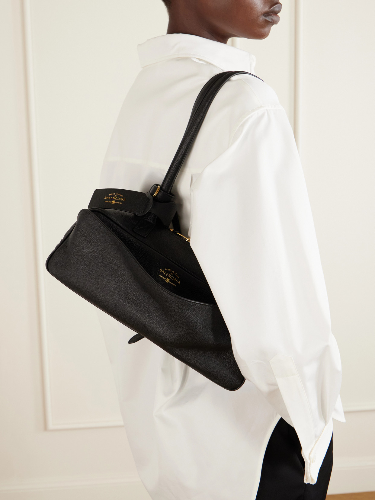 Carrie Small Textured-Leather Shoulder Bag