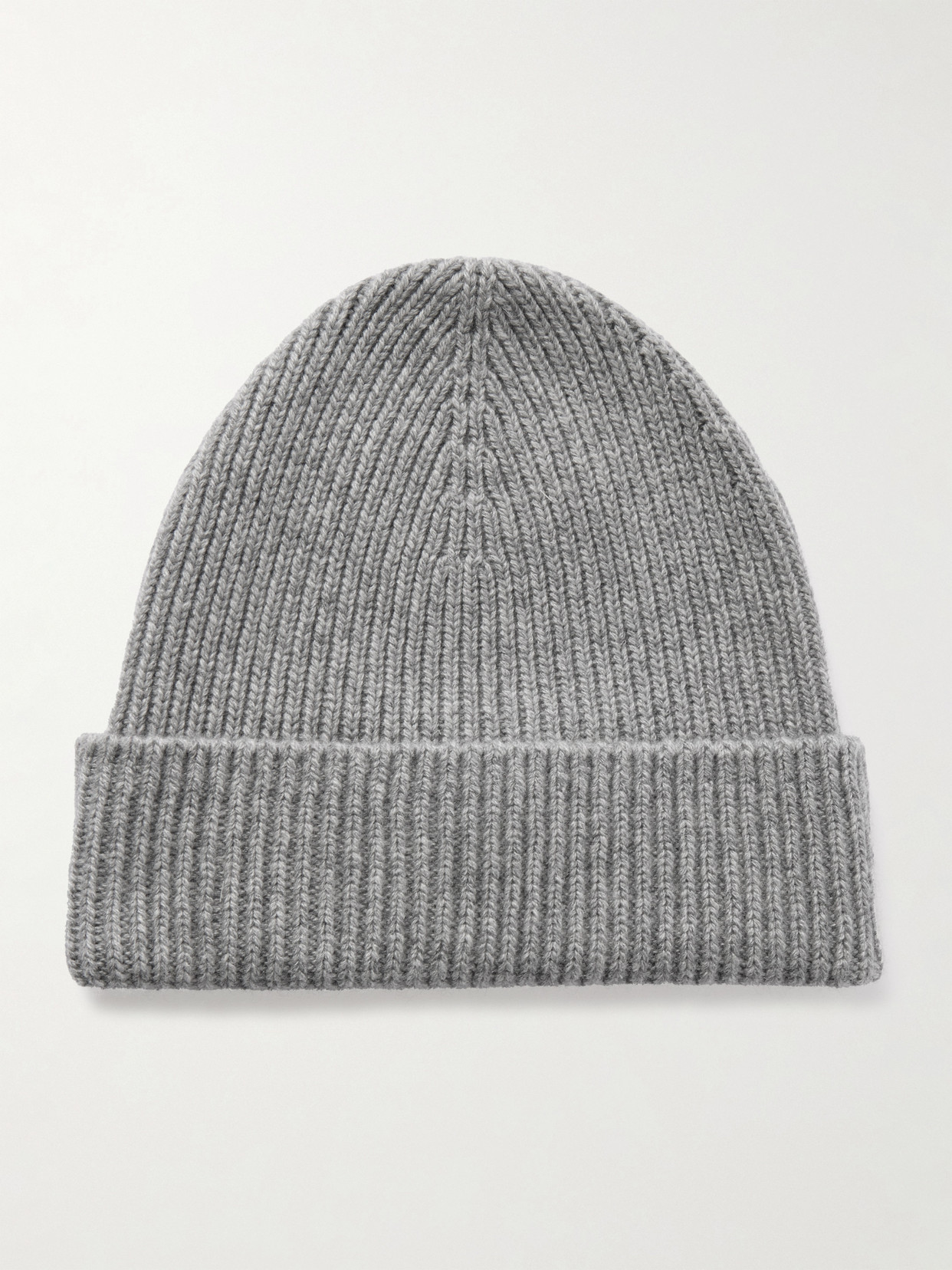 Johnstons Of Elgin Ribbed Cashmere Beanie In Gray