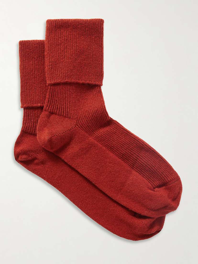 Johnstons of Elgin Ribbed Cashmere Socks