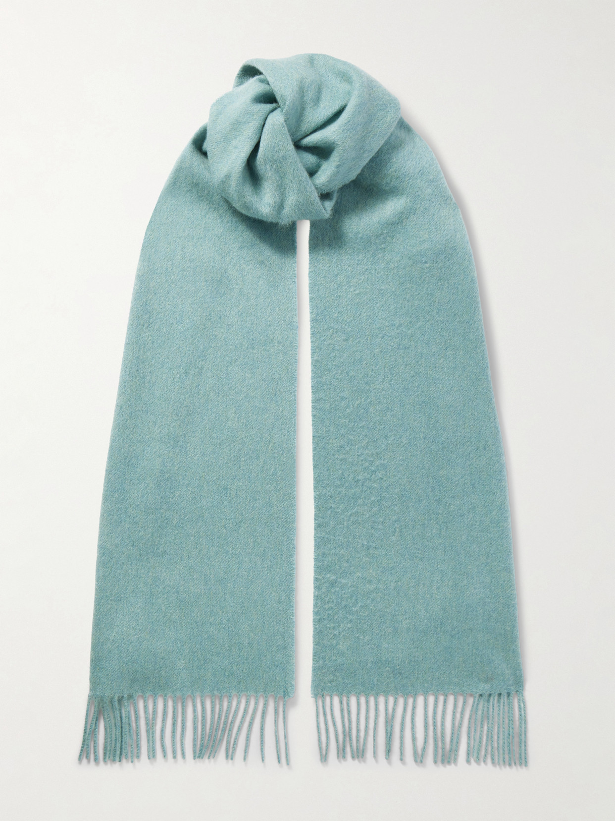 Johnstons Of Elgin Fringed Cashmere Scarf In Green