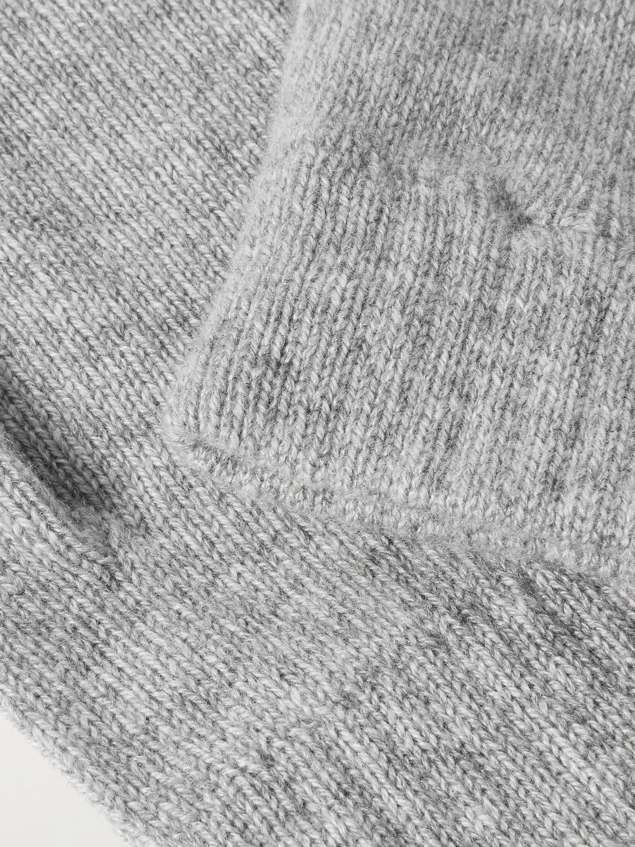 Johnstons Of Elgin Womens Sfa Light Grey Fingerless Ribbed-trim Cashmere Gloves In Gray