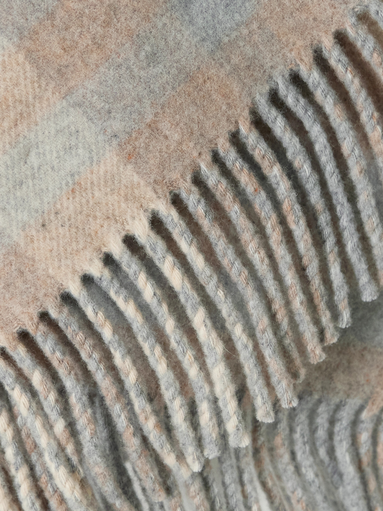 Johnstons Of Elgin Reversible Fringed Checked Wool Cape In Neutral