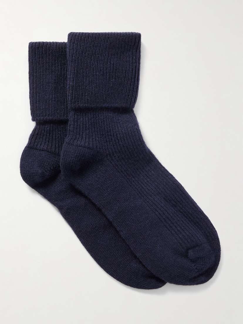 Johnstons of Elgin Ribbed Cashmere Socks