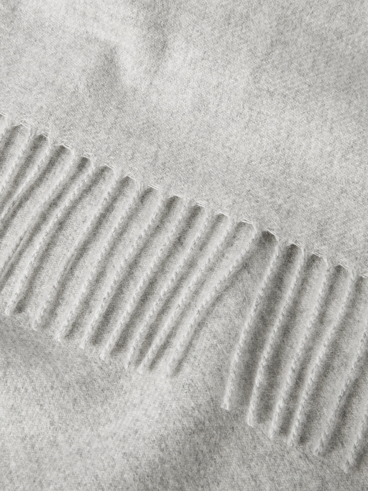 Johnstons Of Elgin Fringed Cashmere Scarf In Gray