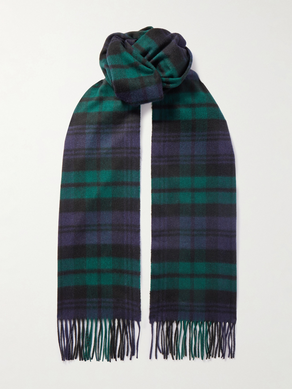 Johnstons Of Elgin Fringed Checked Cashmere Scarf In Multi