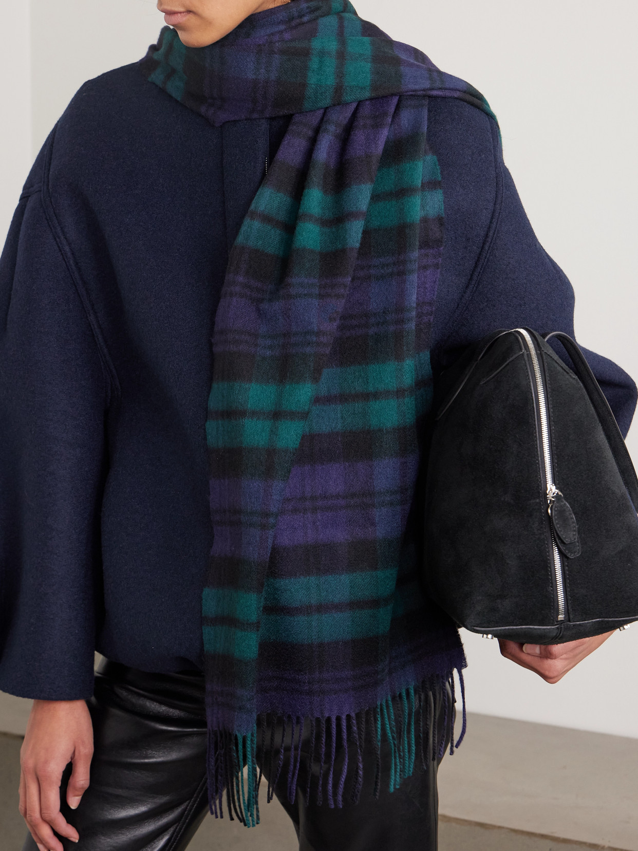 Johnstons Of Elgin Fringed Checked Cashmere Scarf In Multi