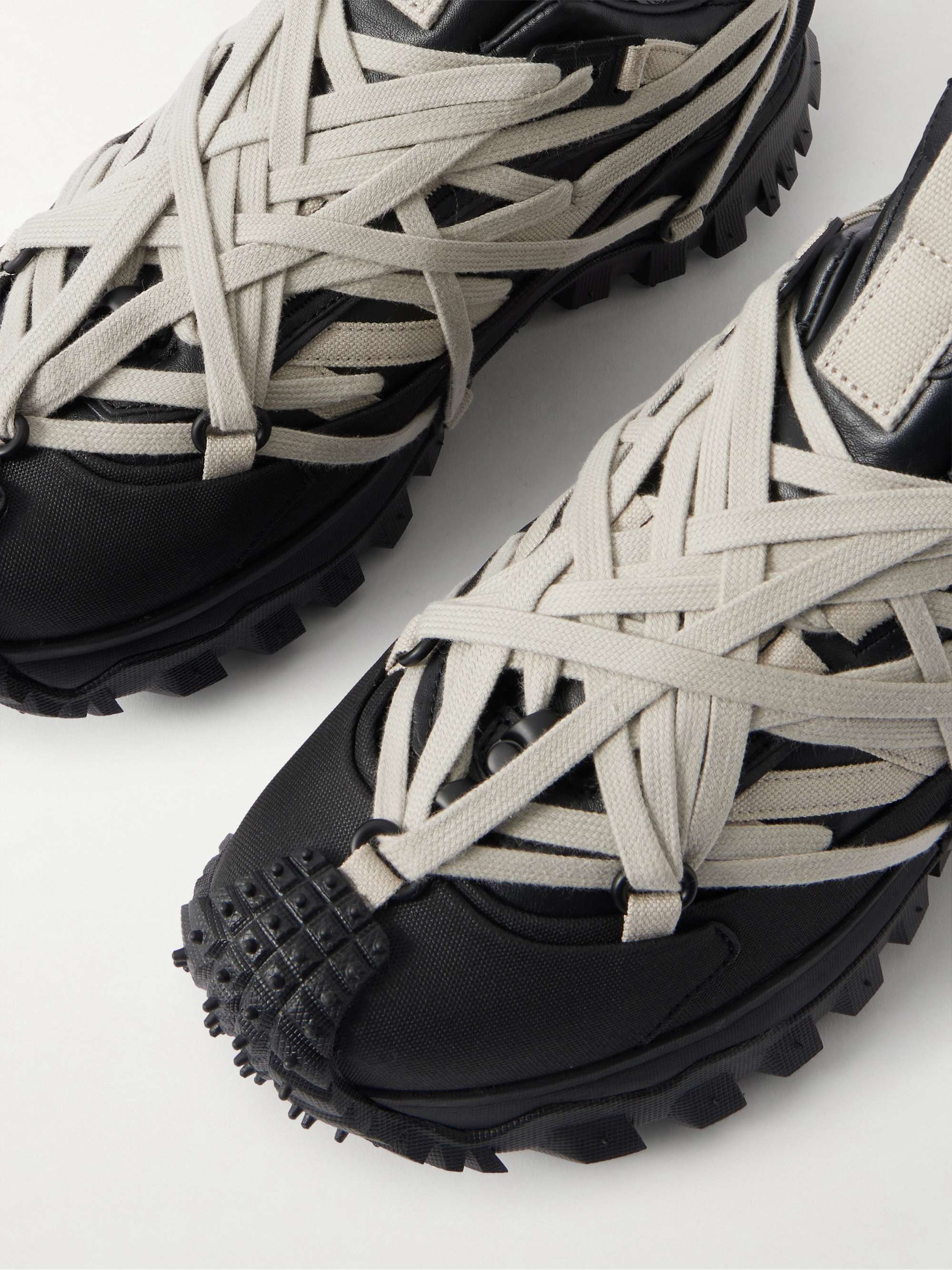 RICK OWENS + Moncler Trailgrip Megalace® leather and rubber