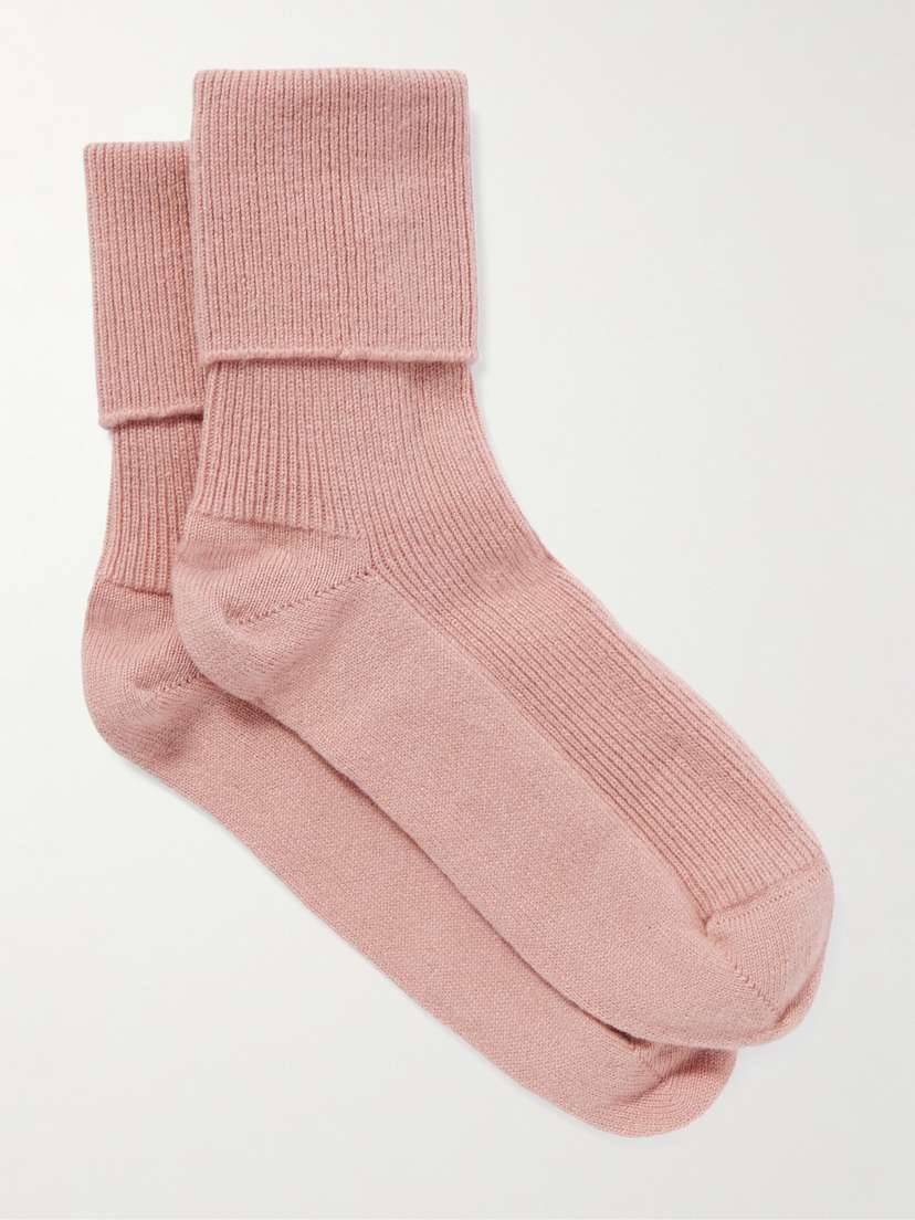 Johnstons of Elgin Ribbed Cashmere-blend Socks
