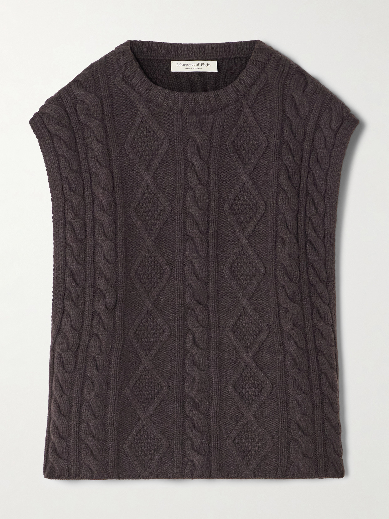 Johnstons Of Elgin Cable-knit Cashmere Tank In Black