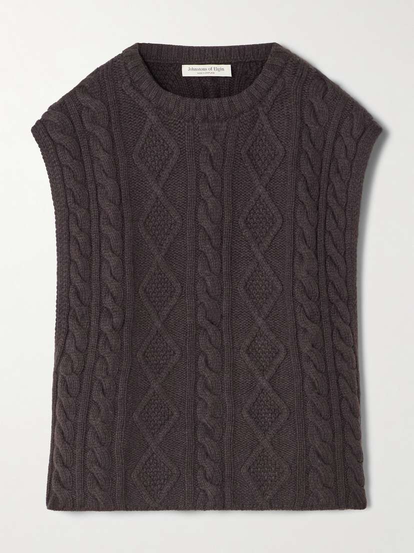 Johnstons of Elgin Cable-knit Cashmere Tank
