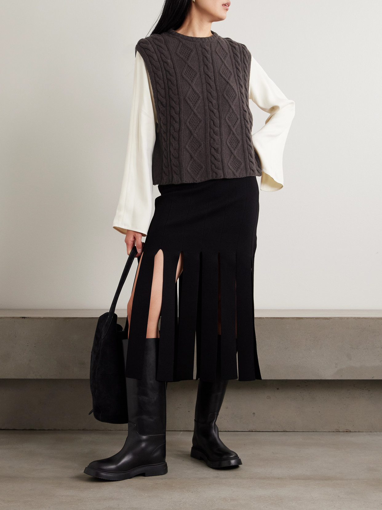 Cable-Knit Cashmere Tank