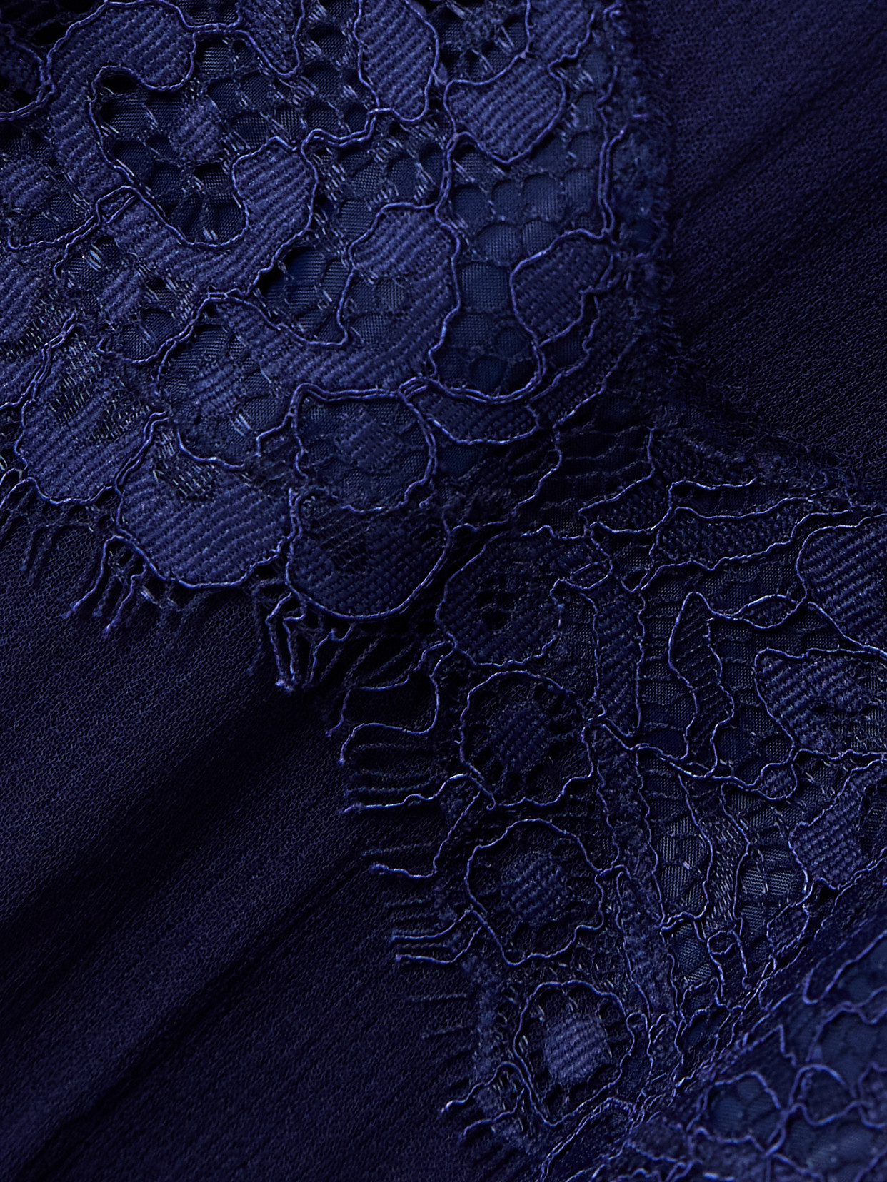 Self-portrait Lace-trimmed Georgette Maxi Dress In Blue