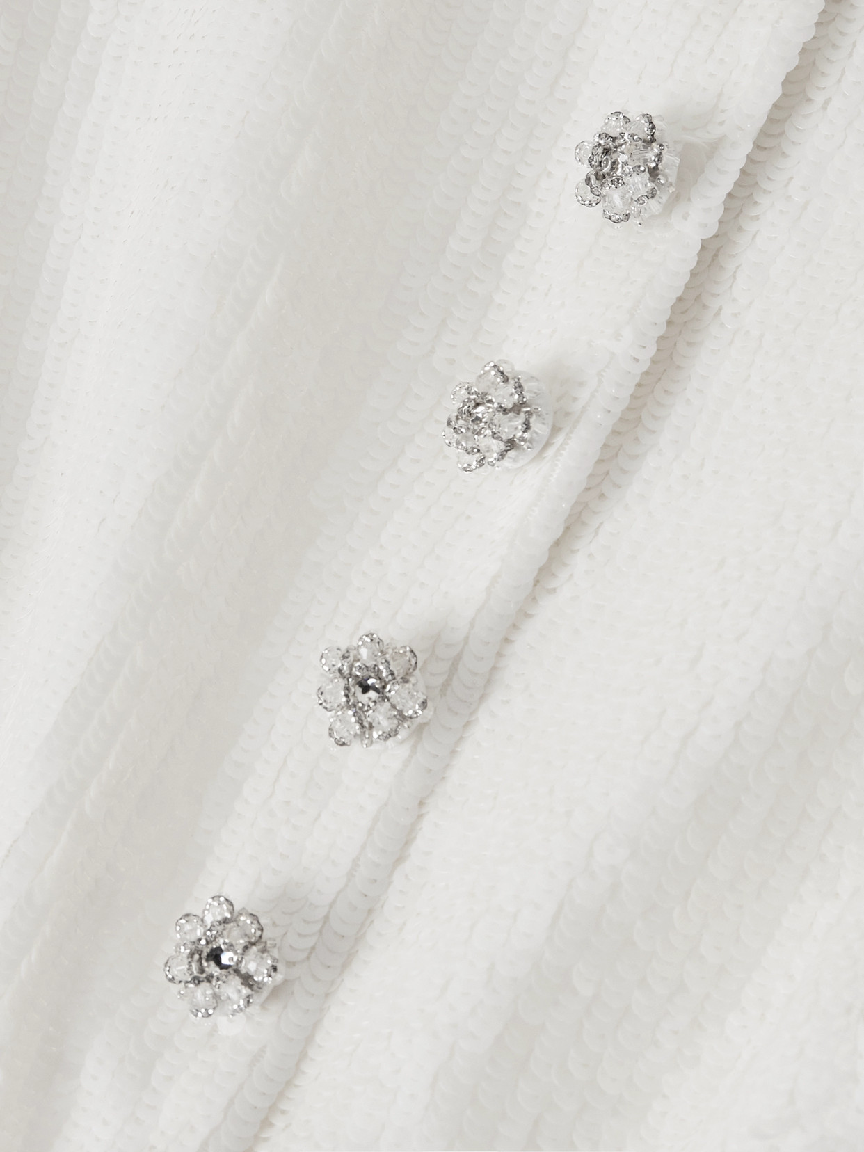 Self-portrait Embellished Satin Maxi Dress In White