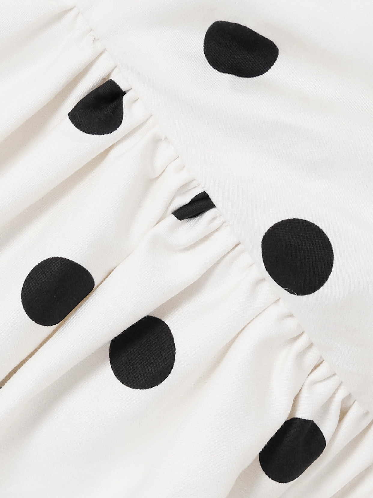 Self-portrait Polka Dot Cotton Midi Dress In White