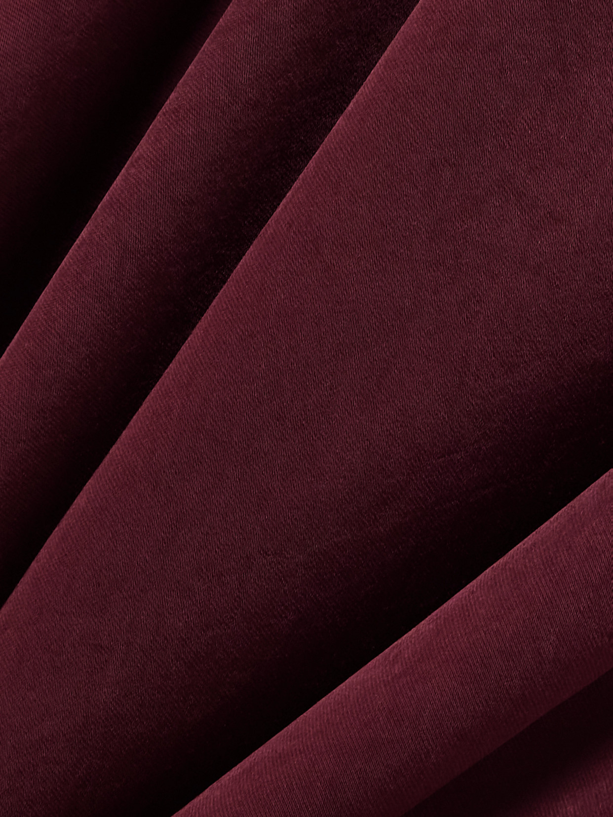 Self-portrait Georgette-trimmed Draped Satin Midi Dress In Burgundy