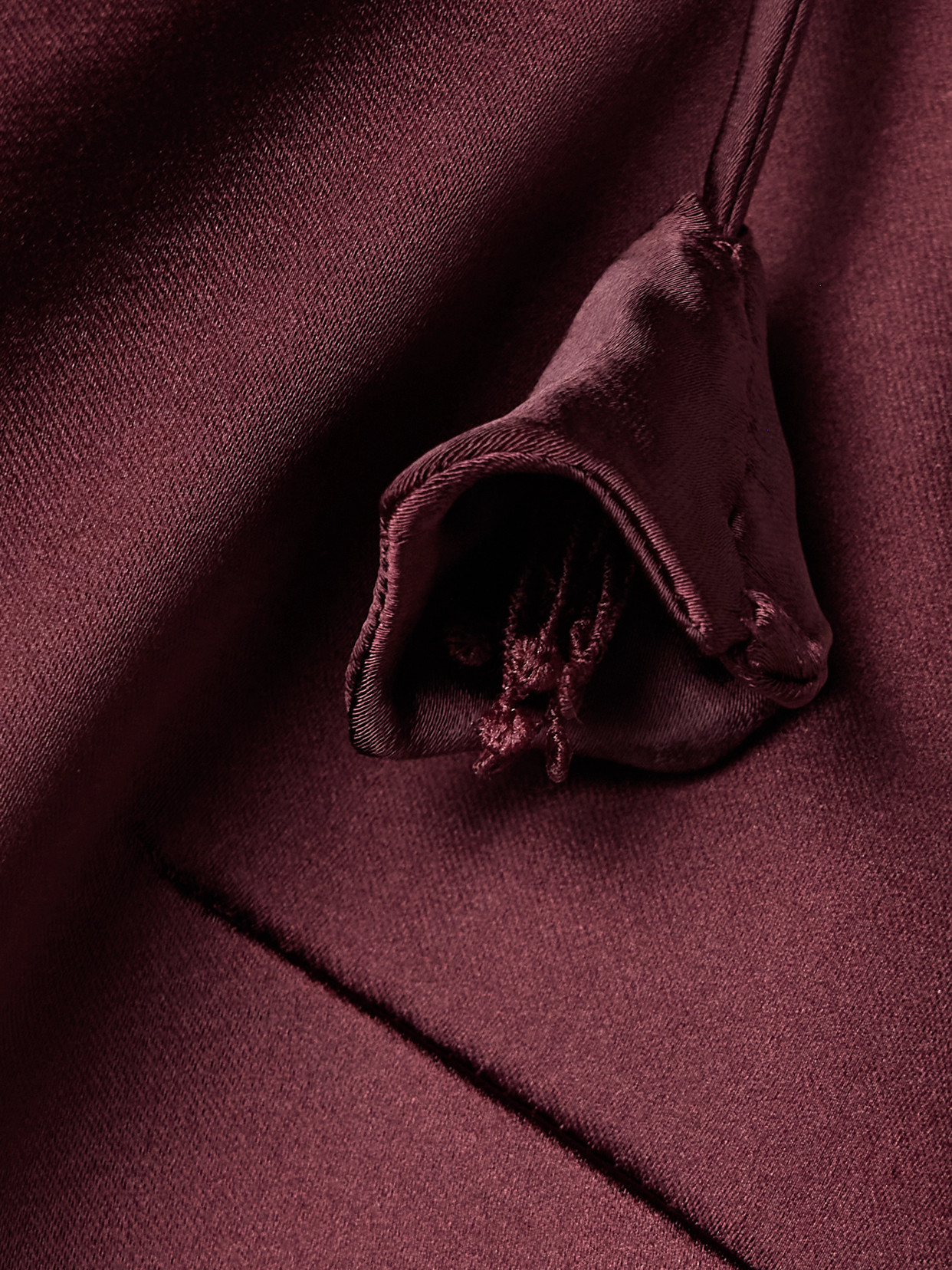 Self-portrait Appliquéd Satin Mini Dress In Burgundy