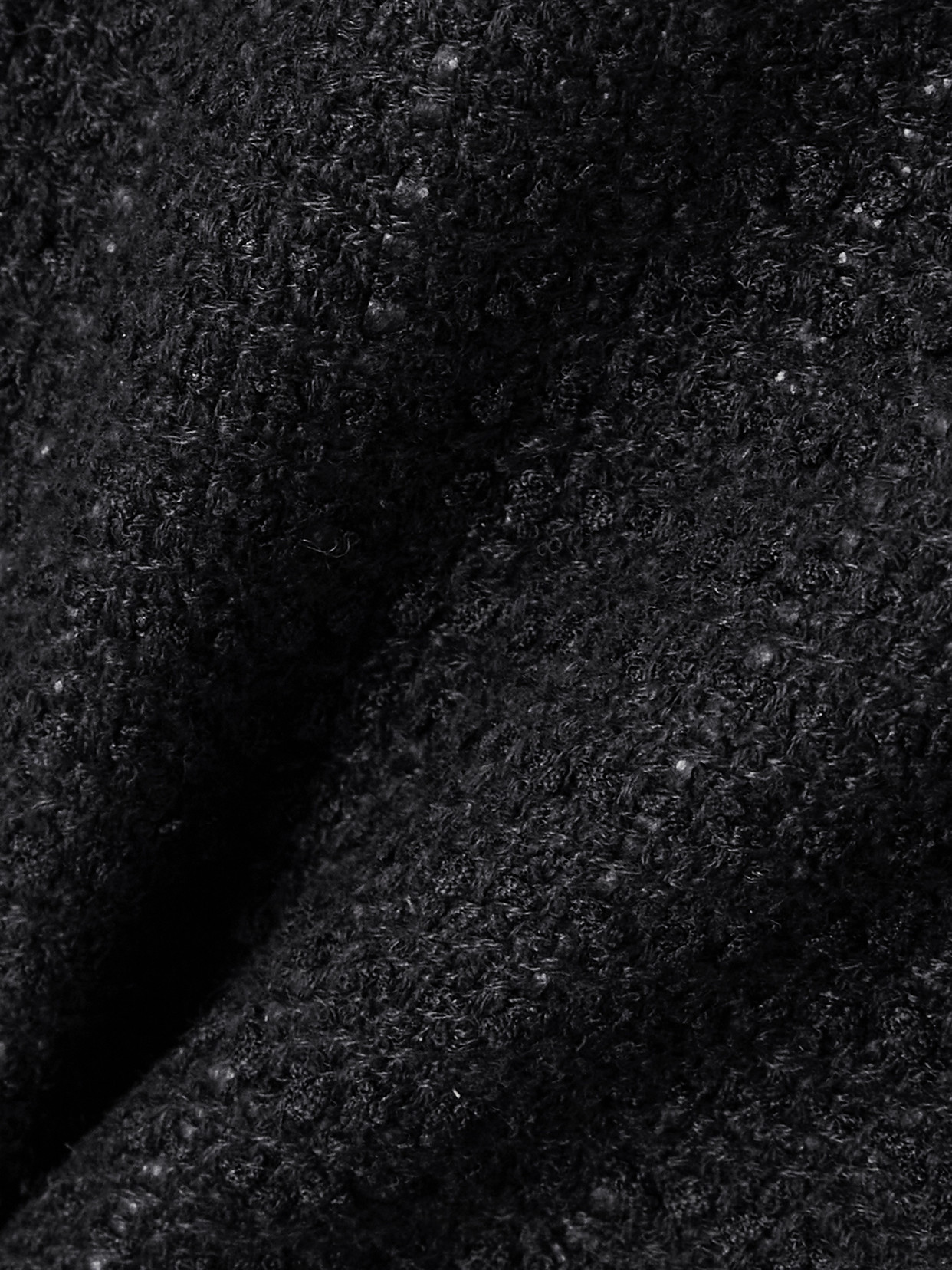 Self-portrait Belted Cotton-bouclé Mini Skirt In Black