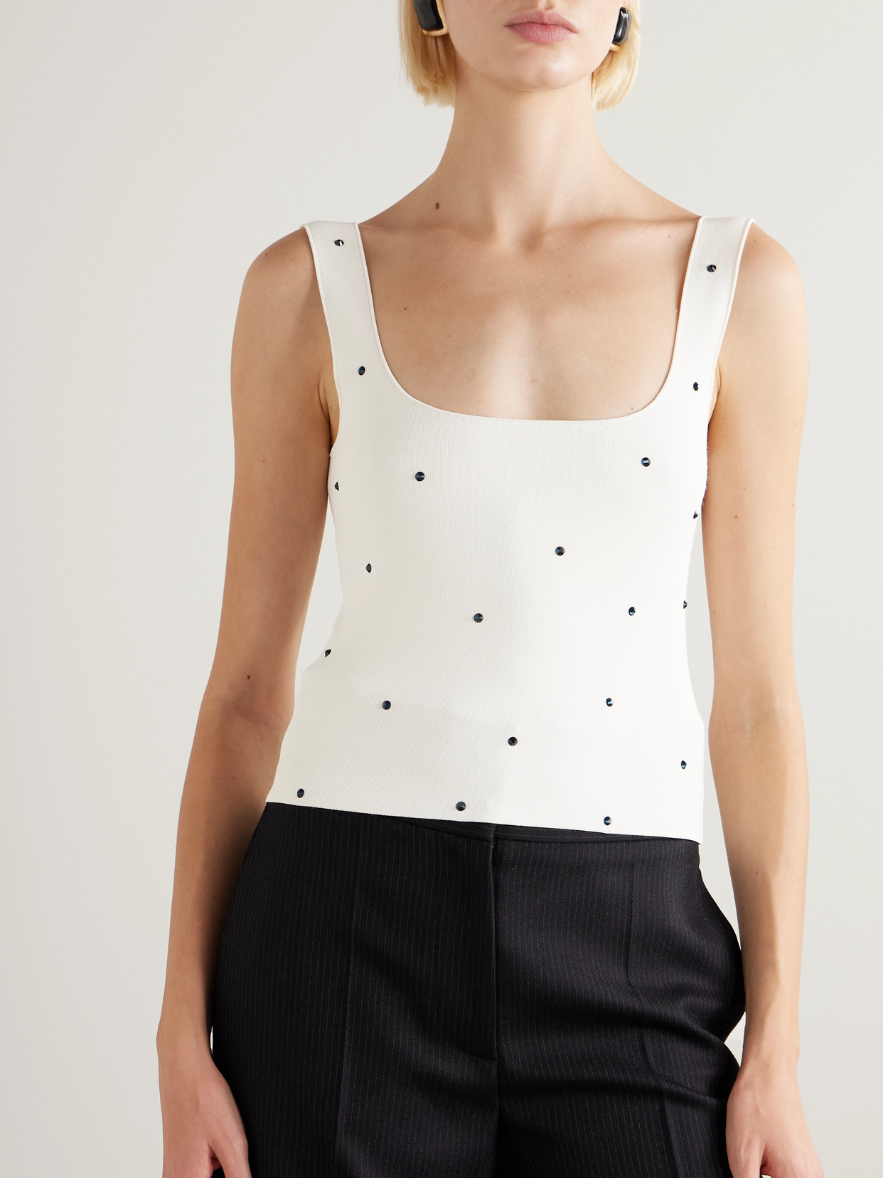 Baz Crystal-Embellished Jersey Tank