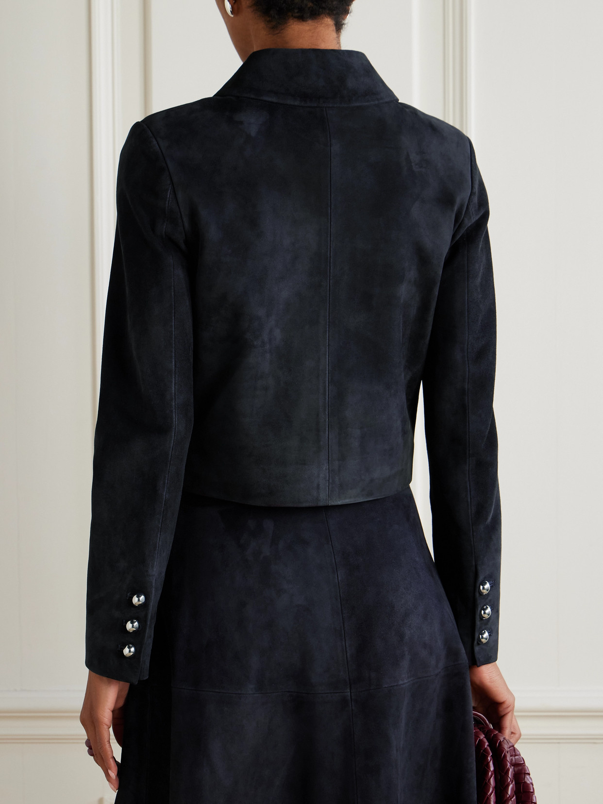 Altuzarra Astley Suede Jacket In Blue