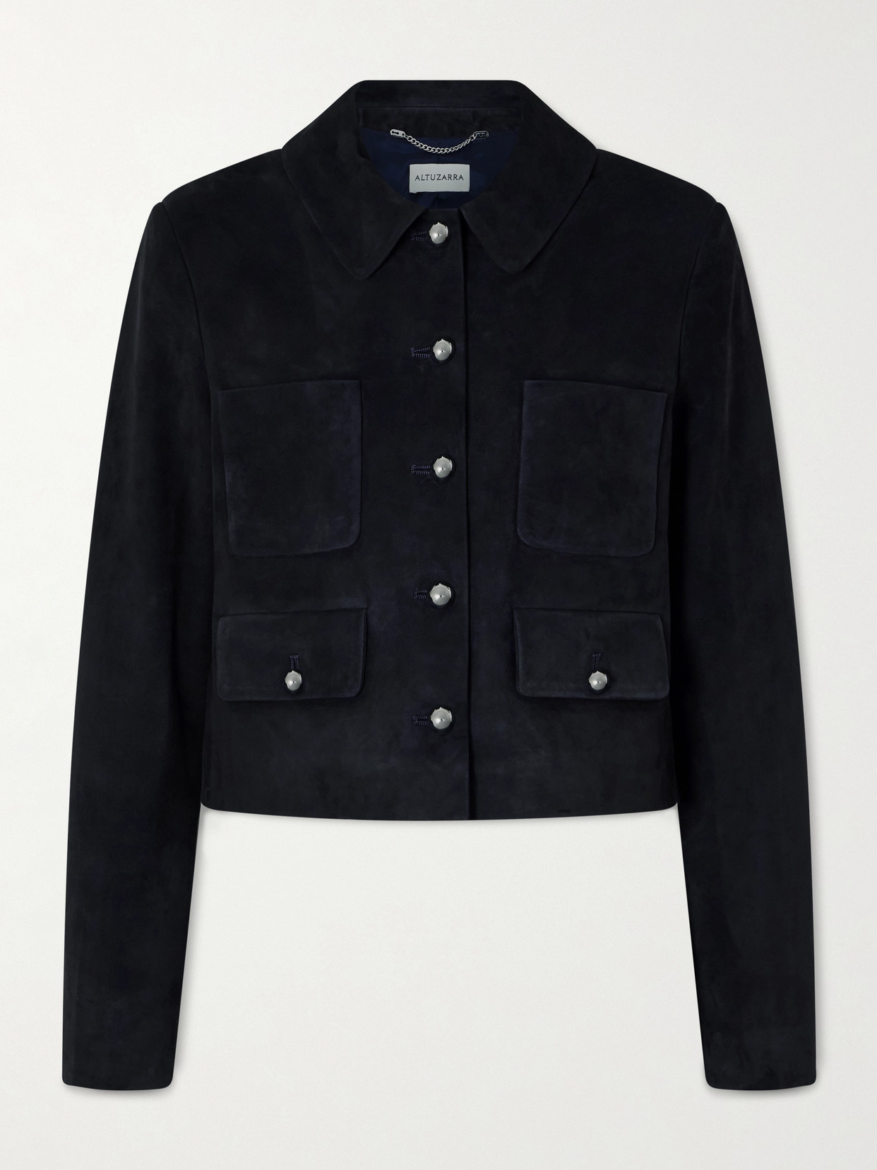 Altuzarra Astley Suede Jacket In Blue