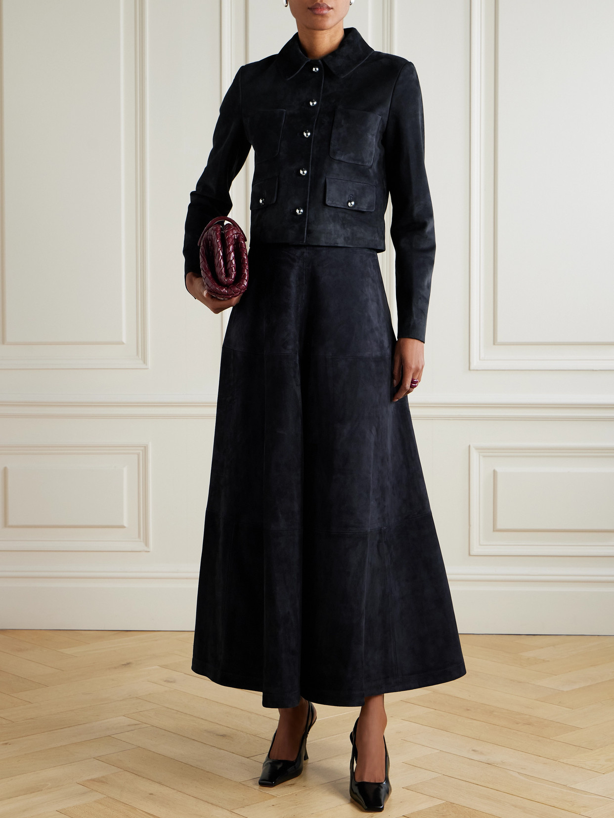 Altuzarra Astley Suede Jacket In Blue