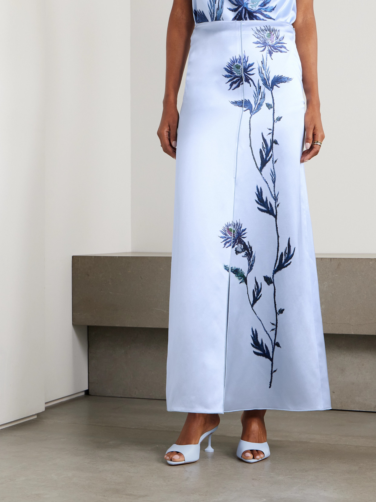 Kat Floral-Print Silk-Satin Maxi