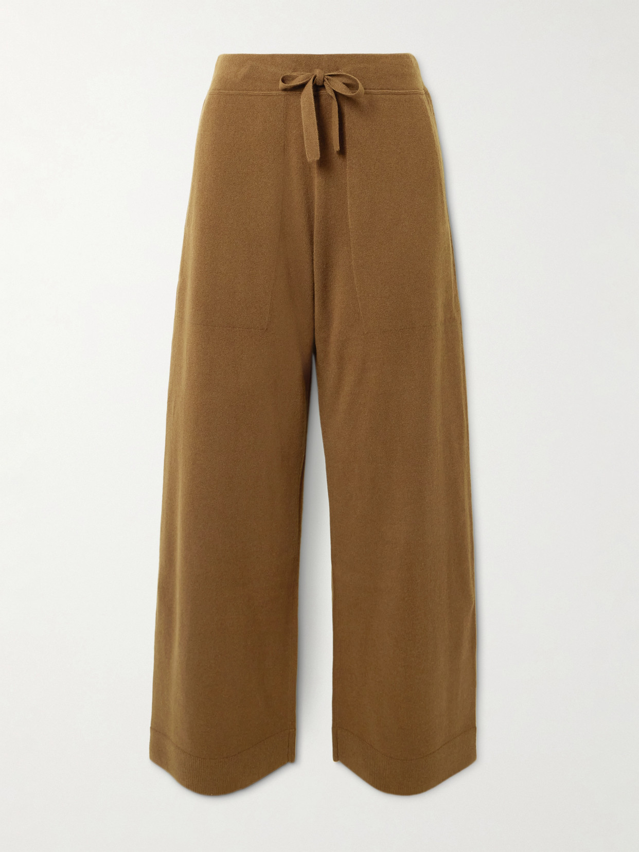 Le Kasha Suria Organic Cashmere Wide-leg Pants In Brown