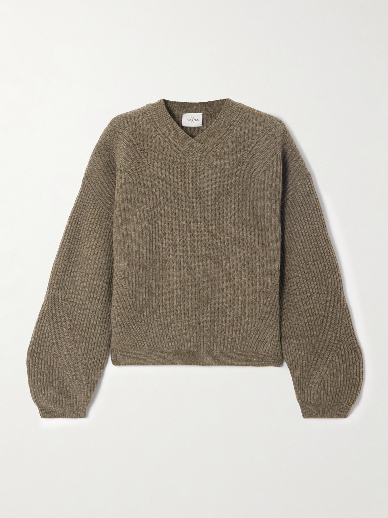 Le Kasha Palermo Ribbed Organic Cashmere Sweater In Brown