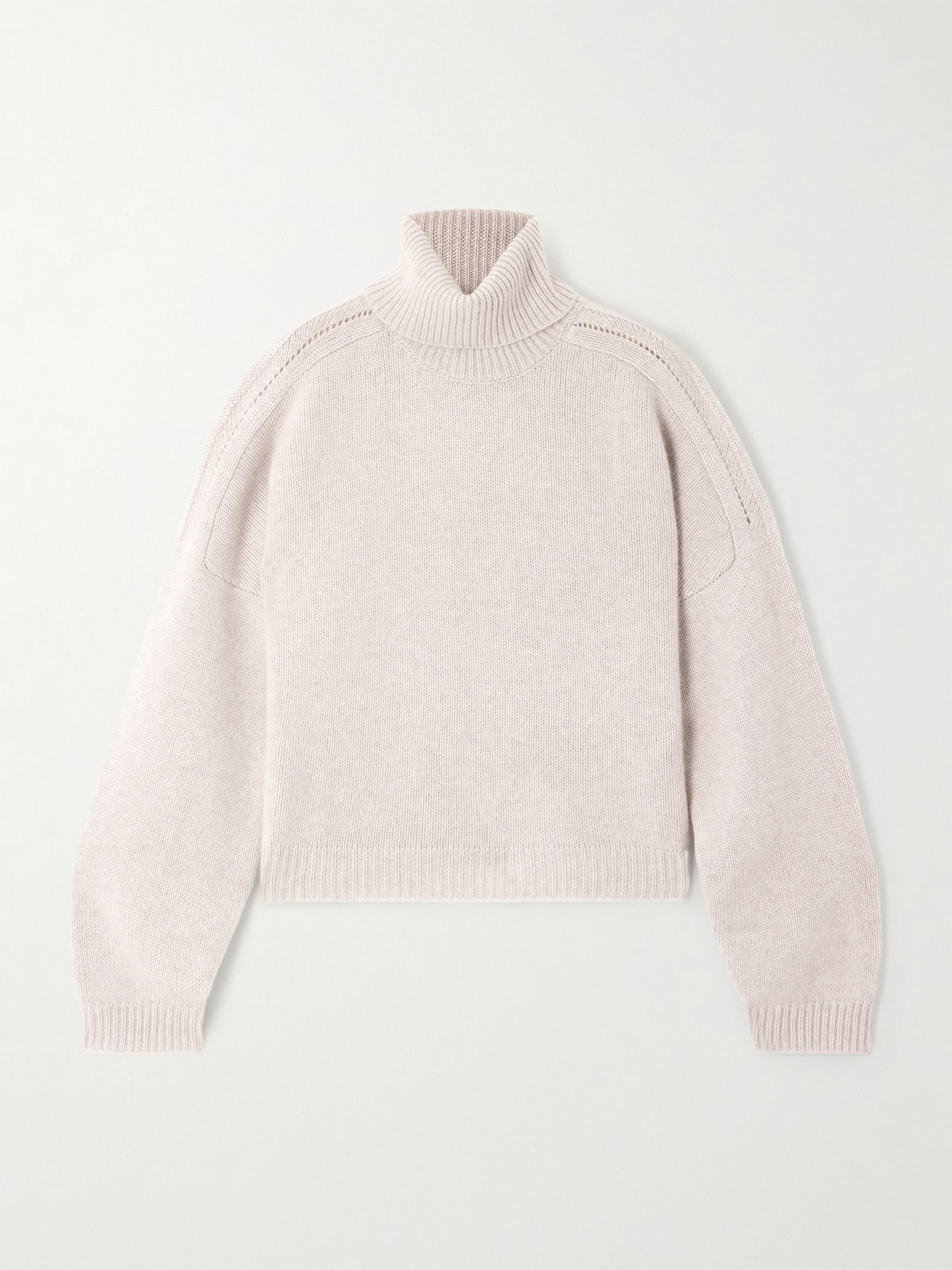 Le Kasha Bangkok Ribbed Organic Cashmere Turtleneck Sweater In Neutral