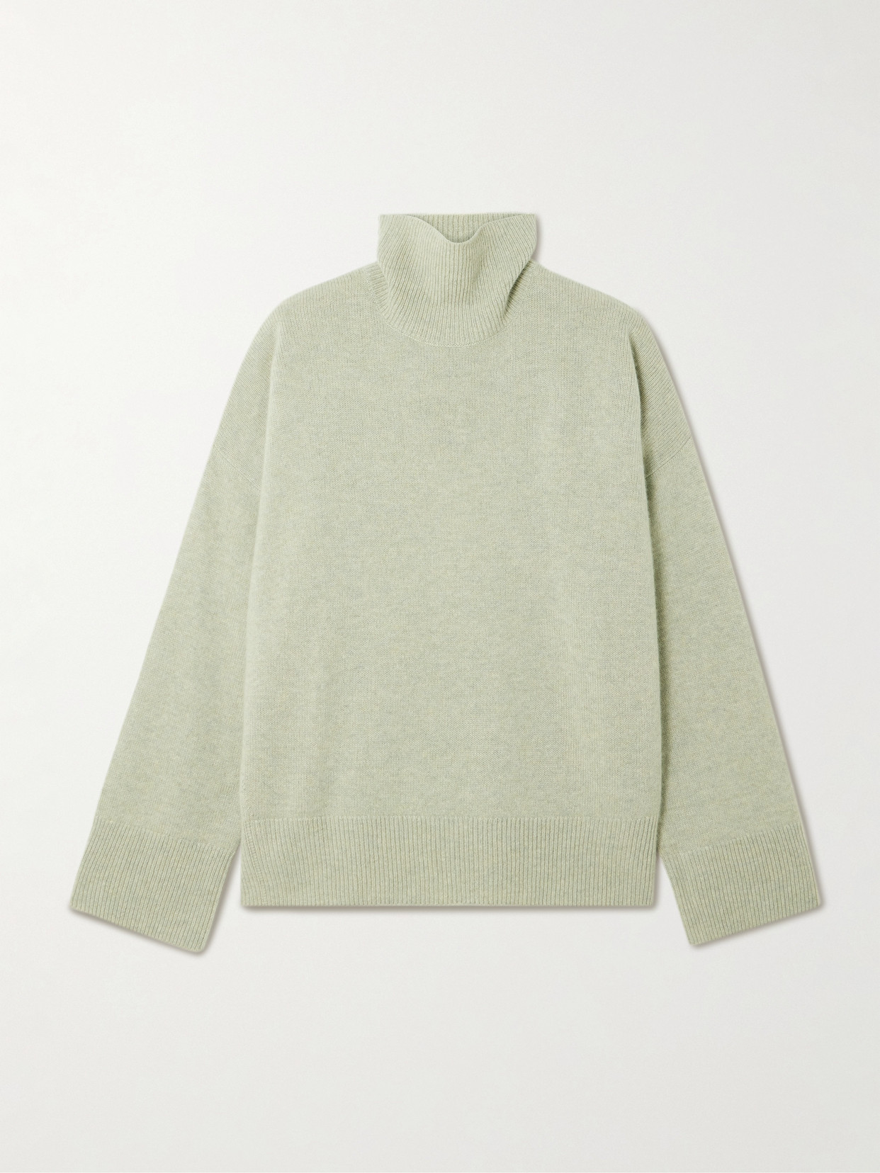 Le Kasha Organic Cashmere Turtleneck Sweater In Green
