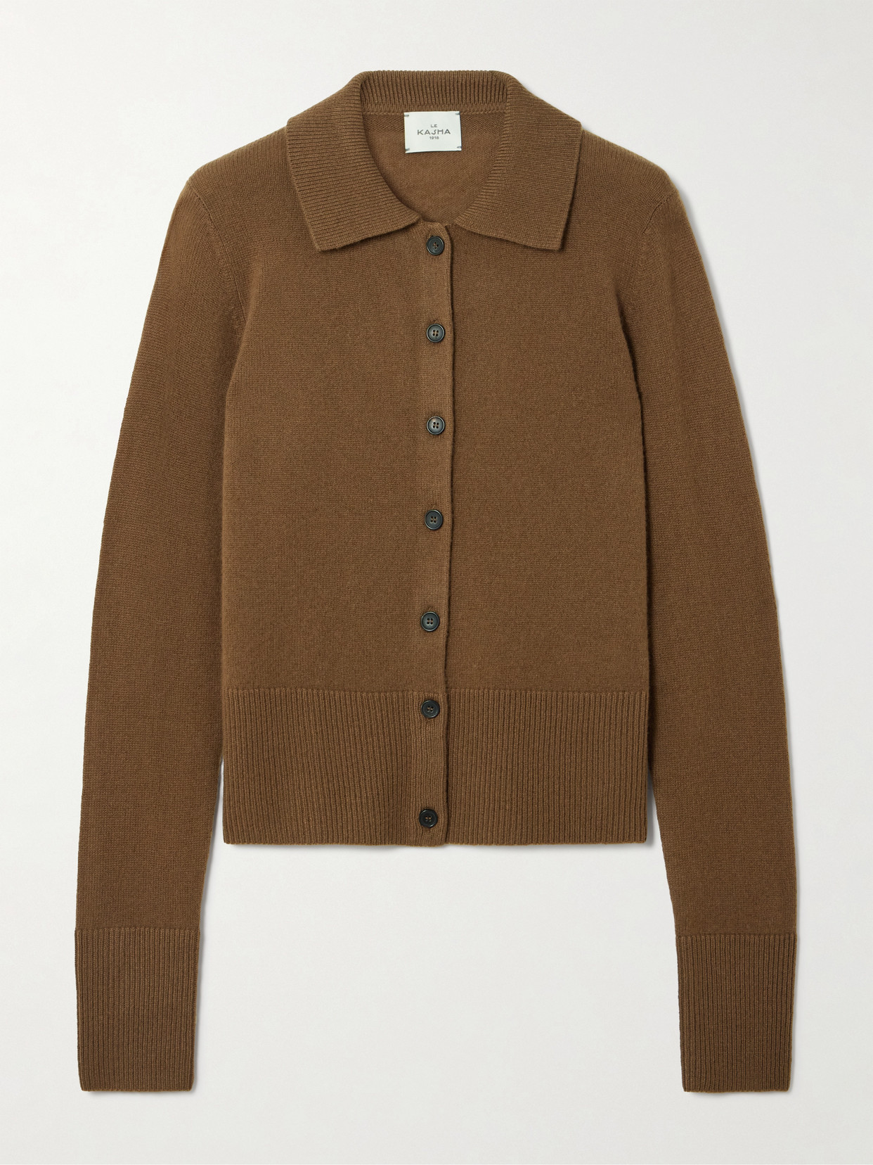 Le Kasha Fraga Organic Cashmere Cardigan In Brown