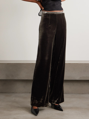 Le Kasha San Polo velvet wide-leg pants