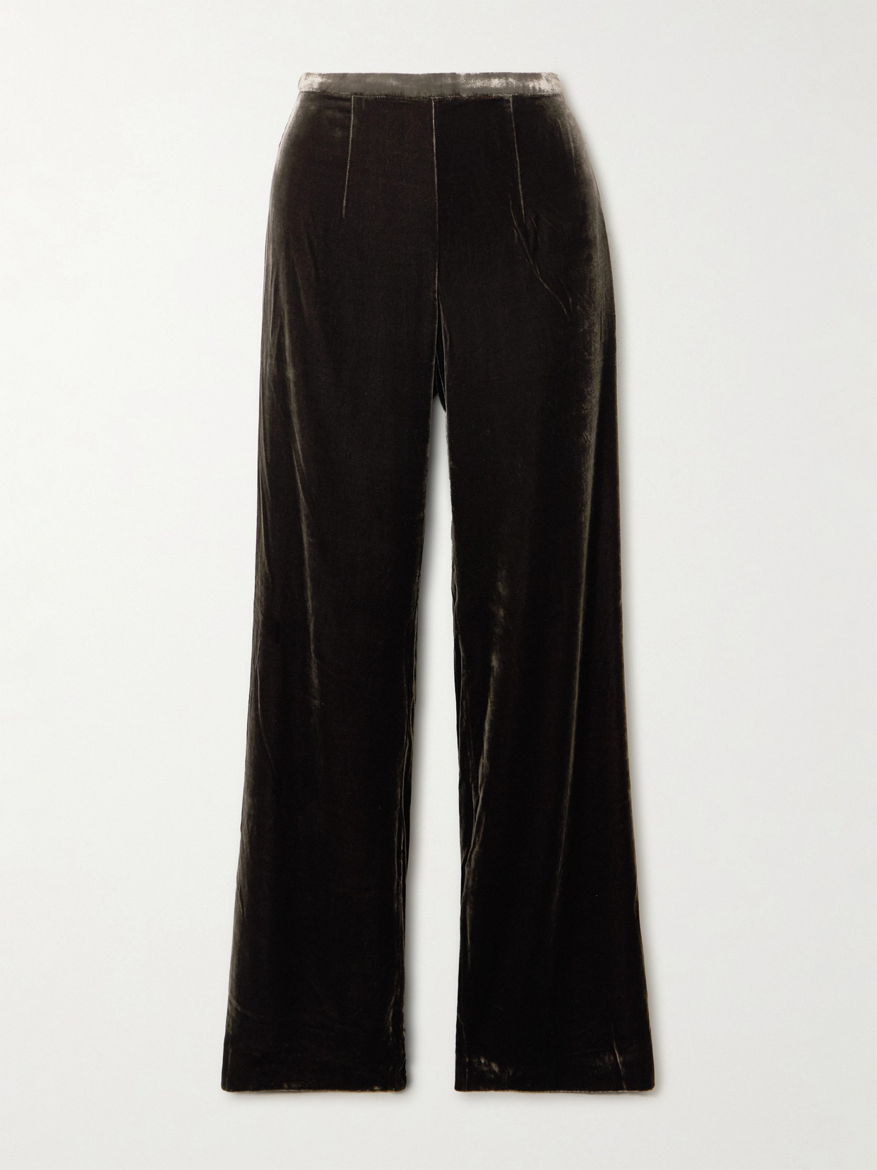 Le Kasha San Polo Velvet Wide-leg Pants In Brown