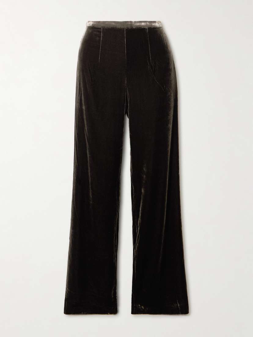 Le Kasha San Polo Velvet Wide-leg Pants