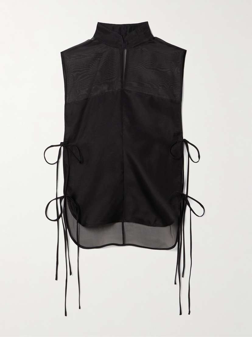 Le Kasha Anzio Tie-detailed Silk-tulle Top