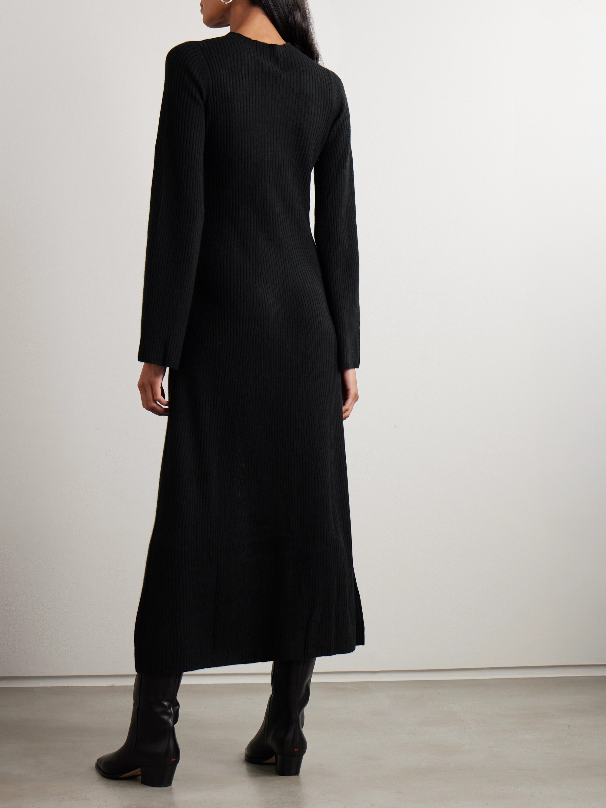 Le Kasha Logan ribbed organic cashmere midi dress