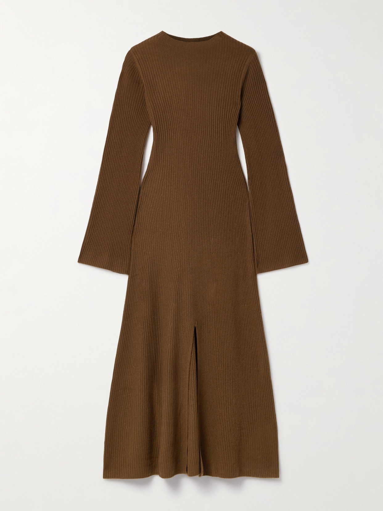 Le Kasha Logan Ribbed Organic Cashmere Midi Dress In Animal Print