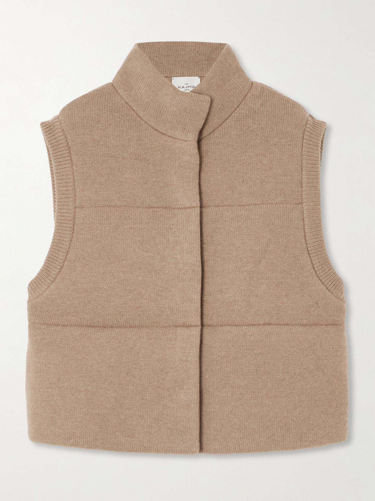 Le Kasha Montana Quilted Organic Cashmere Vest In Neutral